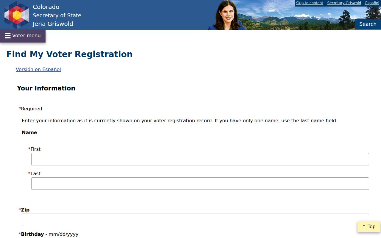 Loveland residents directory Colorado voter lookup form
