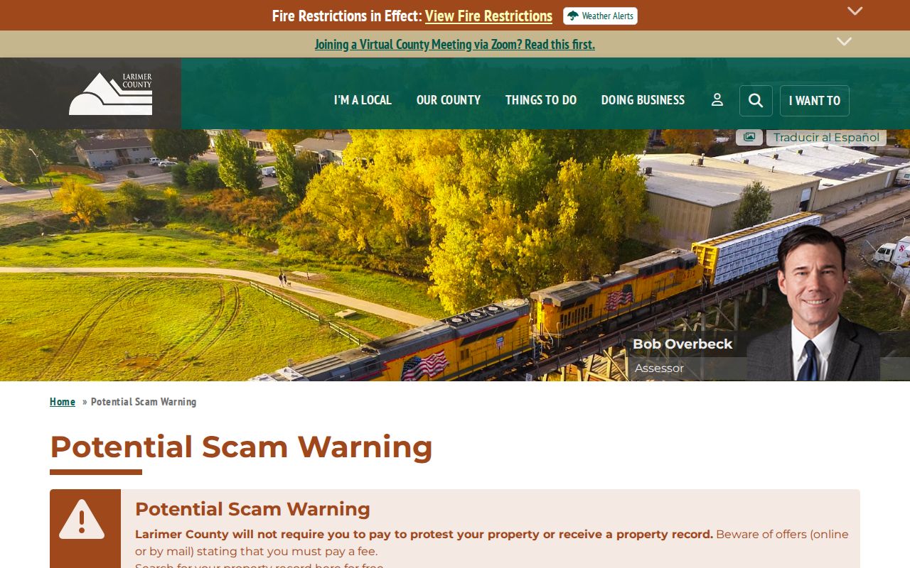 Loveland block parcel research scam warning for parcel route