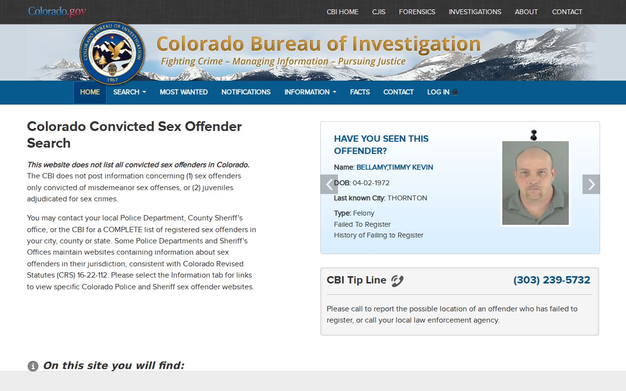 Loveland lookup Colorado public registry record tier